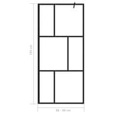 Vidaxl Pregrada za tuširanje od kaljenog stakla crna 90 x 195 cm