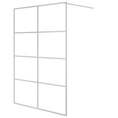 Vidaxl Pregrada za tuš srebrna 140 x 195 cm s prozirnim staklom ESG