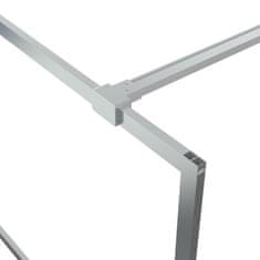 Vidaxl Pregrada za tuš srebrna 140 x 195 cm s prozirnim staklom ESG
