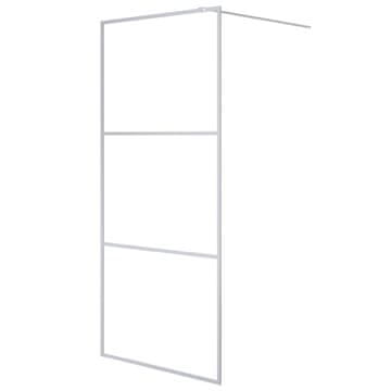 Vidaxl Pregrada za tuš srebrna 90 x 195 cm s prozirnim staklom ESG
