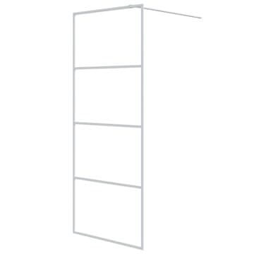 Vidaxl Pregrada za tuš bijela 80 x 195 cm s prozirnim staklom ESG