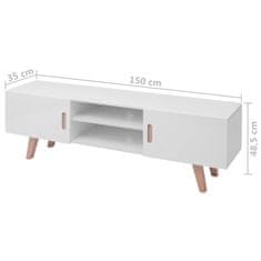 Vidaxl TV stalak MDF 150 x 35 x 48,5 cm visoki sjaj bijeli