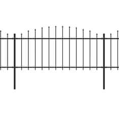 Vidaxl Vrtna ograda s vrhom koplja Čelik 1426 x 75 cm Crna
