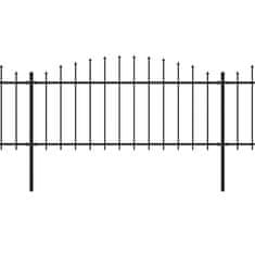 Vidaxl Vrtna ograda s vrhom koplja Čelik 714,5 x 75 cm Crna