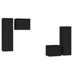 Vidaxl TV ormarići 4 kom crni od masivne borovine