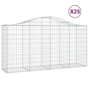 Vidaxl Lučne gabionske košare 25kom 200x50x100/120cm pocinčano željezo