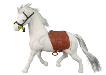slomart Figurica konja LEAN TOYS, bijeli, sa sedlom