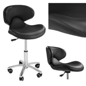 ANDRIA mobilna kozmetička stolica na kotačima, crna