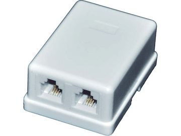 Cabletech Nadgradna telefonska utičnica 2 x 6P4C