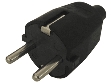 Kemot Utikač 16a/250V guma crna za kabel