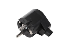 Kemot Utikač 16A/250V plastični za kabel, kutni, crni
