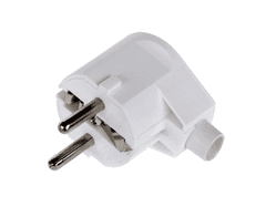 Kemot Utikač 16A-250V plastični za kabel, kutni, bijele boje