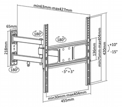 Cabletech Okretni TV nosač UCH0204, 32-55", do 35 kg