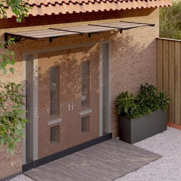 Vidaxl Nadstrešnica za vrata Crna 358,5 x 90 cm Polikarbonat