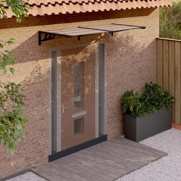 Vidaxl Nadstrešnica za vrata Crna 199x90 cm Polikarbonat