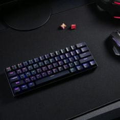 Redragon Draconic K530RGB Pro tipkovnica, Bluetooth, žičana, smeđi prekidači, crna