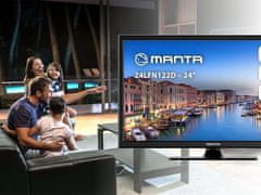 Manta 24LFN122D LED televizor, 61 cm (24), Full HD, DVB-C/T2/HEVC, HDMI, USB, Hotel Mode