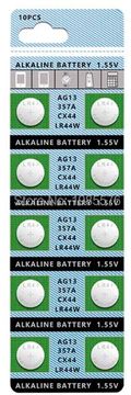 Kitajc AG13 / LR44 / 357 / 357A / S76E / G13 alkalne dugmadaste baterije – 10 komada