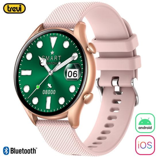 Trevi T-FIT 280 S CALL pametni sat, 3,35 cm, Bluetooth, IP67, roza zlatna (Rose Gold)