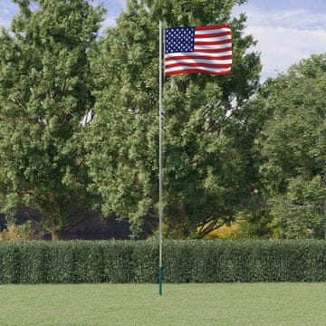 Vidaxl Zastava Sjedinjenih Američkih Država s jarbolom, 6,23 m, aluminij