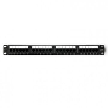 Qoltec Qoltec patch panel RACK, 24 porta, kat.5E UTP, crni