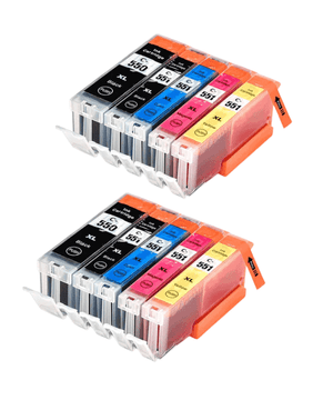 TiskajPoceni Kompatibilne tinte Set Canon 2x PGI-550 + 8x CLI- 551 (BK,C,M,Y) kompatibilne XXL tinte više polnila sa pixmaIP7250, MG5450, MG5550, MG6350, MG6450, MG7150, MX725, MX925