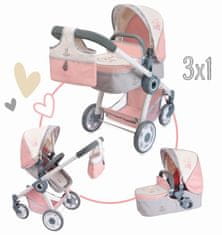 DeCuevas 80586 3 u 1 sklopiva kolica za lutke s torbom FUNNY 2023 - 70 cm