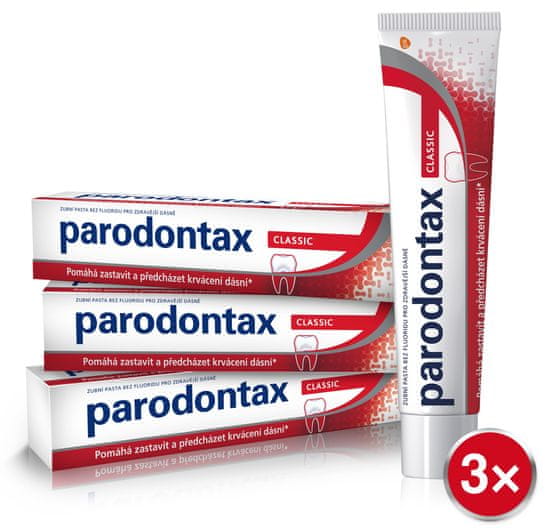 Parodontax Classic pasta za zube bez fluora, 75 ml, 3 kom