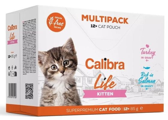  Calibra Life hrana za mačke, sa lososom i puretinom u umaku, 12 x 85 g