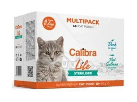  Calibra Life hrana za mačke, s lososom i patkom u umaku, Sterilised, 12 x 85 g 