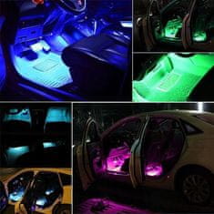 Dexxer 4x LED RGB traka za rasvjetu unutrašnjosti vozila 12V + daljinski upravljač i aplikacija