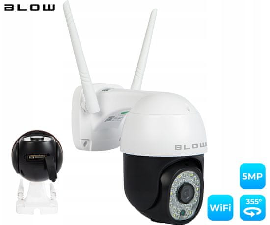 Blow H-335 IP kamera, WiFi, HD 3MP, rotirajuća, IR, bijela