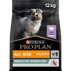 Purina Pro Plan ALL SIZES PUPPY SENSITIVE DIGESTION hrana za pse, puretina bez žitarica, 12 kg