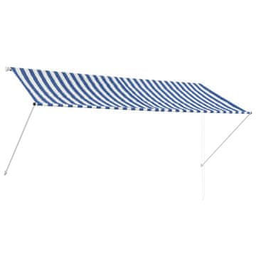 Vidaxl Tenda na uvlačenje 300 x 150 cm plavo-bijela