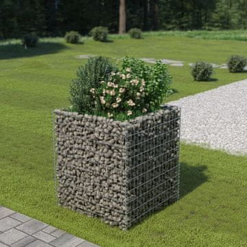 Vidaxl Podignuta gabionska posuda, pocinčani čelik, 90x90x100 cm