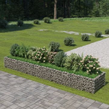 Vidaxl Podignuta gabionska posuda, pocinčani čelik, 450x90x50 cm