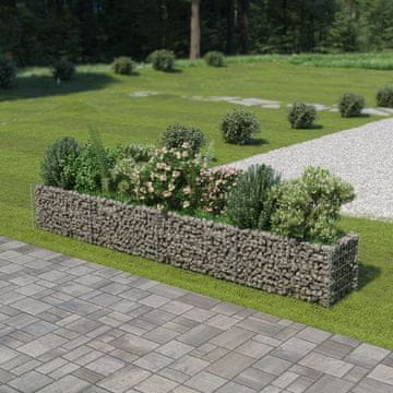 Vidaxl Podignuta gabionska posuda, pocinčani čelik, 360x50x50 cm