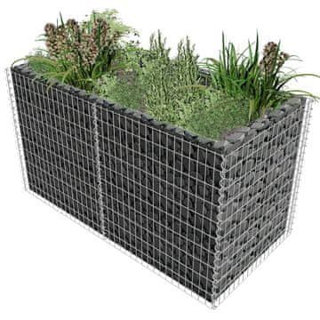 Vidaxl Uzdignuta čelična žardinjera 180 x 90 x 100 cm srebrna