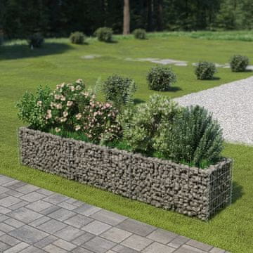 Vidaxl Podignuta gabionska posuda, pocinčani čelik, 270x50x50 cm