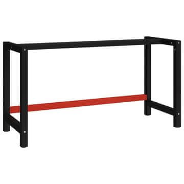 Vidaxl Metalni okvir radne ploče 150x57x79 cm crno-crveni
