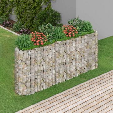 Vidaxl Podignuta gabionska posuda, pocinčano željezo, 260x50x100