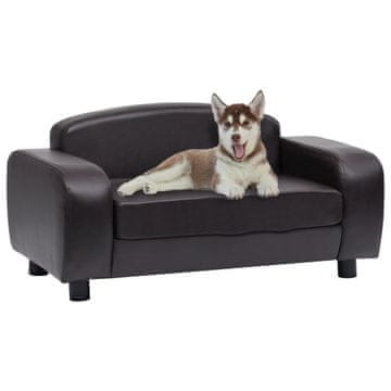 Vidaxl Sofa za pse smeđa 80x50x40 cm umjetna koža