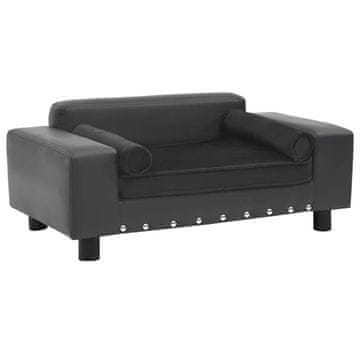 Vidaxl Sofa za pse tamnosiva 81 x 43 x 31 cm od pliša i umjetne kože