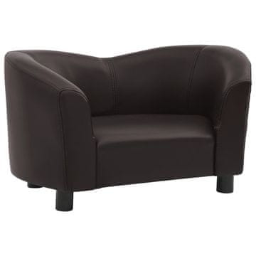 Vidaxl Sofa za pse smeđa 67 x 41 x 39 cm od umjetne kože