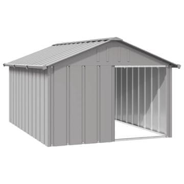 Vidaxl Pseći boks sivi 116,5 x 153 x 81,5 cm čelik