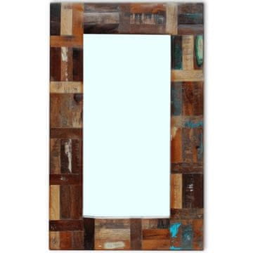 Vidaxl Ogledalo s okvirom od recikliranog drva 80x50 cm