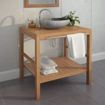Vidaxl Kupaonski ormarić za umivaonik od punog tikovine 74x45x75 cm