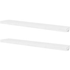Vidaxl 2 bijele zidne police za izlaganje i pohranu knjiga/DVD-ova MDF