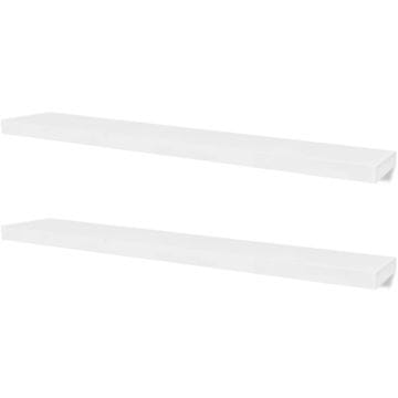 Vidaxl 2 bijele zidne police za izlaganje i pohranu knjiga/DVD-ova MDF