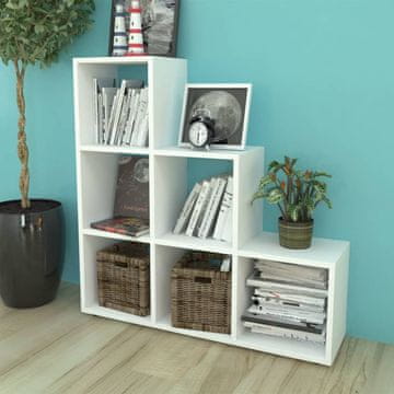 Vidaxl Stepenasta polica 107 cm bijela